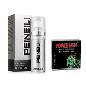 Chai Xịt Chống Xuất Tinh Sớm Rẻ Peineili 15ml + Tặng Bao Cao Su Power Men