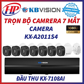 Mua Trọn bộ camera KBVISION KX-A2011S4 (05/06/07/08 Mắt 2.0 MP) cùng đầu ghi hình DVR Ai 8 kênh KBVISION KX-7108Ai kèm đầy đủ phụ kiện  Hàng chính hãng