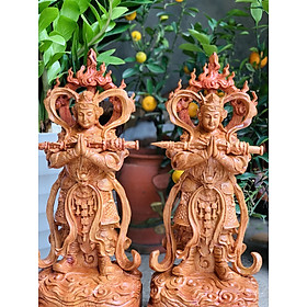 Mua Tượng hộ pháp bằng gỗ hương đá liền khối kt cao 50×18×14cm