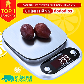 Cân tiểu ly điện tử nhà bếp mini định lượng 1g - 3kg 5kg 10kg làm bánh độ chính xác cao kèm 2 viên pin AAA - Hàng Chính hãng dododios