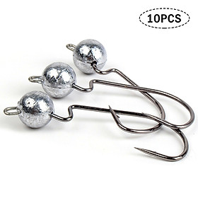10pcs Fishing Hooks Jig Head Worm Hooks Crank Fishing Hooks Fishhook for Bass Trout Salmon