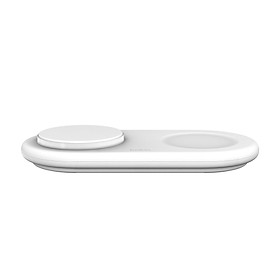 Đế sạc không dây 2 trong 1 Belkin BoostCharge Universal Qi2 15W thêm cổng USB-C - Không kèm sạc, dành cho iPhone, Samsung - Hàng chính hãng