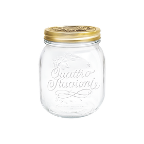 Hũ thủy tinh italy nắp thiếc quattro 500ml, 700ml