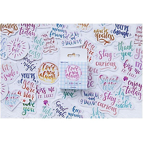 Bộ 46 Sticker Hàn Quốc Chữ Viết dán trang trí E03