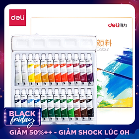 Hộp Màu Nước Deli 73864 Cho Người Mới Bắt Đầu Vẽ Tranh (24 Màu) (5ml)