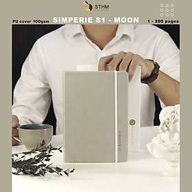 [STHM stationery] - SIMPERIE S1 - Moon - Sổ tay bìa cứng da PU - 200 trang có đánh số
