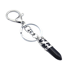 2-4pack Fashion Hexagonal Dragon Crystal Quartz Keychain Key Chain  Black