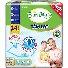 Tấm lót SunMate cải tiến mới 14 miếng gói size L 60 x 70cm