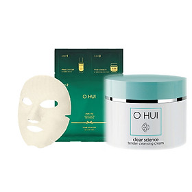 Combo Kem massage cấp ẩm OHUI Clear Science Tender và Mặt nạ chống lão hóa Prime Advancer