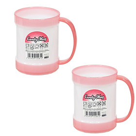 Cốc uống cỡ to có tay cầm màu hồng K558-5 300ml Nội địa Nhật Bản