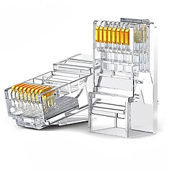 Mua Bao có 100 chiếc đầu bấm mạng Cat6 RJ45 trong suốt chân mạ vàng 24K Ugreen 60558 NW120 - Hàng chính hãng