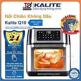 Nồi Chiên Không Dầu Kalite Q10 - Dung Tích 10L Kèm 6 Phụ Kiện Nấu - Hàng Chính Hãng