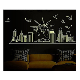 Decal dán tường PK94 - Thành phố Newyork dạ quang