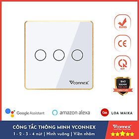 Công Tắc Thông Minh Wifi Vconnex, Công Suất Cao 800/2500W - Chức Năng Hẹn Giờ, Điều Khiển Từ Xa - Bảo Hành 2 Năm 1 Đổi 1