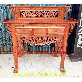 Mua Bàn Thờ Bàn Cúng 2 Tầng 127cm gỗ Tràm Bông Vàng