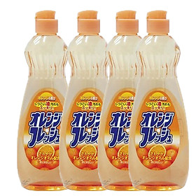 Combo 4 Chai nước rửa bát chén hương cam 600ml Rocket nội địa Nhật Bản