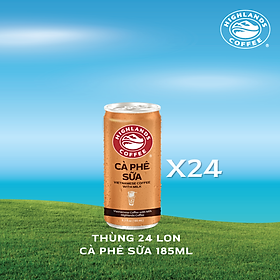 Thùng 24 Lon Cà Phê Sữa Highlands Coffee (185ml/Lon)