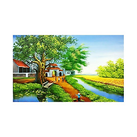 Mua tranh thêu chữ thập Quê hương thanh bình - LV3049