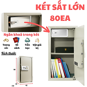 Mua Két sắt điện tử lớn Treny 80EA 32kg - 3 răng - màu kem