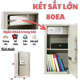 Két sắt điện tử lớn Treny 80EA 32kg - 3 răng - màu kem