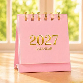 Lịch Để Bàn Mini - Size XS - 6.5 x 7 cm - Linh Lan 2027-LL - Màu Hồng