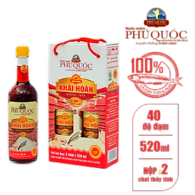Nước mắm Khải Hoàn Phú Quốc 40 độ đạm 520ml cặp 2 chai