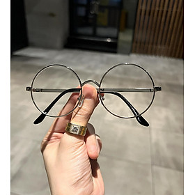 (Hàng cao cấp) Kính Mắt tròn xoe, Kính tròn ngố gọng kim loại + Tặng Phụ kiện kèm theo