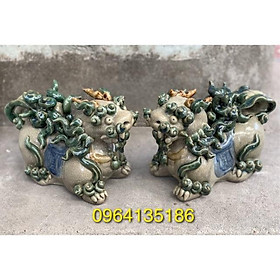 Mua Tượng tiểu cảnh Kì Lân đứng men rạn gốm sứ Bát Tràng