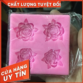 Mua Khuôn rau câu silicon 4D Hồng có lá 4B Mã HL1D6K