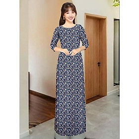 Giá xưởng- áo dài truyền thống hoa cúc xanh
