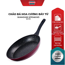 Chảo Đá Hoa Cương Đáy Từ Sunhouse Sfp24B - Xanh