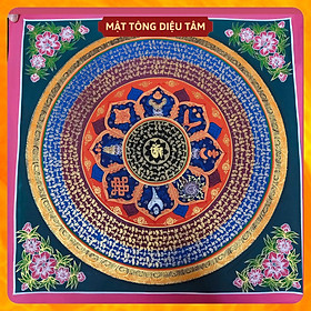 Mua Tranh Mandala Lục Tự Chân Ngôn tranh Chú Om Vẽ Tay Thủ Công họa sư Nepal 55cm kim cương thừa   tranh KHÔNG KHUNG  Mật tông Diệu Tâm