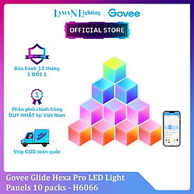 Đèn LED lục giác lắp ghép Govee Glide Hexa Light H6066 (3D) | Thiết kế 3D độc đáo, Hiệu ứng màu RGBIC sắc nét, nháy nhạc