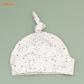 Mũ cotton thắt nút họa tiết sao ghi cho bé