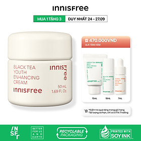 Kem dưỡng da ban đêm ngăn ngừa lão hóa từ trà đen innisfree Black Tea Enhancing Cream 50 mL (New 2023)