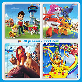05 bộ tranh xếp hình 20 mảnh size 17x17cm – đồ chơi trí tuệ cho bé từ 2 tuổi – Combo Hoạt hình 2