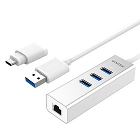 Mua BỘ CHUYỂN USB 3.0 + LAN + ĐẦU ĐỔI TYPE-C UNITEK Y-3083B - HÀNG CHÍNH HÃNG