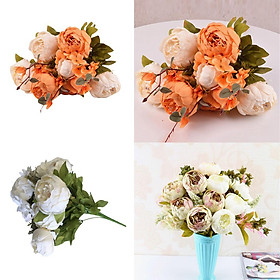 2Pcs Artificial Peony Silk Flower Bouquet Wedding Home Decoration