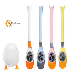 Mua Bộ Bàn Chải Vệ Sinh Toilet Hình Vịt Bằng Silicone Tiện Dụng - Cọ Chà Toilet Silicol Có Hộp Đựng
