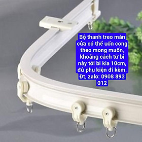 Bộ Thanh Treo Màn Cửa Dài 3,5m Đủ Phụ Kiện Đi Kèm