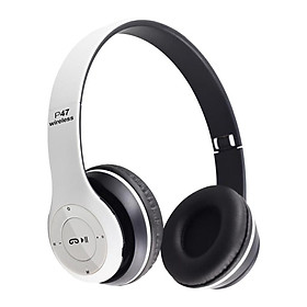 Stereo Bluetooth Headphone Headphone Over Ear Headset for Tablet White