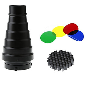 Durable Photography Flash Light Beam Tube &Honeycomb Grid &Color Filter Kit