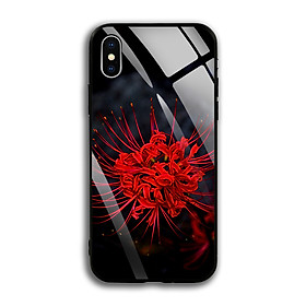 Ốp Lưng Kính Cường Lực cho điện thoại Apple Iphone X / XS - 03005 0595 HOABINGAN06 - In hình Hoa Bỉ Ngạn - Hàng Chính Hãng