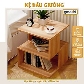 Tap Đầu Giường, Tủ Đầu Giường Thông Minh Phong Cách Tối Giảm, Dễ Lắp Đặt, Phủ Melamin Chống Xước, Chống Nước Thương Hiệu Gosashi-KDGSO5