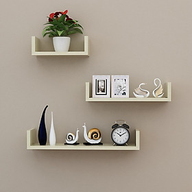 U-Shaped Wall Shelves Wall Mounted Floating Hanging Book Shelves Storage Racks Bookcases Set of 3 for Wall Bedroom