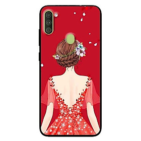 Ốp lưng dành cho Samsung A11 mẫu Cô Gái Váy Đỏ