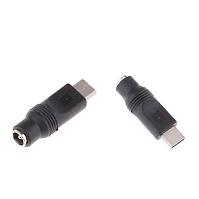 2pcs USB Type-C Male to 5.5x2.1mm Female Converter Adapter for Laptop PC