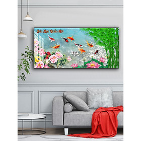 Mua TRANH CỬU NGƯ HIỆN ĐẠI  TRANH PHONG THỦY  TRANH CÁ TRÁNG GƯƠNG   TRANH TREO PHÒNG KHÁCH 50*100 60*120