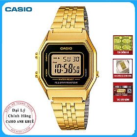 Đồng hồ điện tử nữ Casio Vintage LA680WGA-1DF dây kim loại