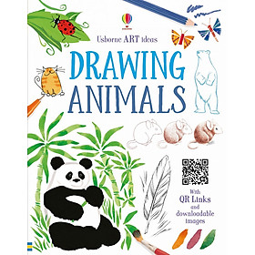 Sách tô vẽ tiếng Anh: Usborne Art Ideas Drawing Animals